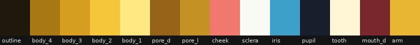 The 14-tone palette swatch