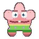 Pixel pink starfish in flower shorts